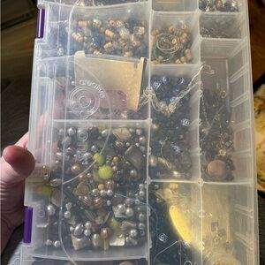 Craft Storage Box with Assorted Beads